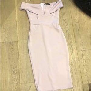 Off the shoulder mid length dress from Misguided